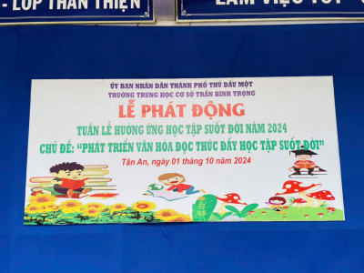 PHÁT ĐỘNG TUẦN LỄ HỌC TẬP SUỐT ĐỜI VỚI CHUYÊN ĐỀ: “PHÁT TRIỂN VĂN HÓA ĐỌC THÚC ĐẨY HỌC TẬP SUỐT ĐỜI” NĂM HỌC 2024 – 2025